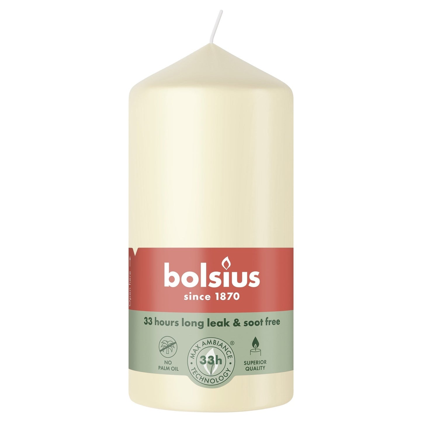 Soft Pearl Bolsius Pillar Candle (120 x 58mm)