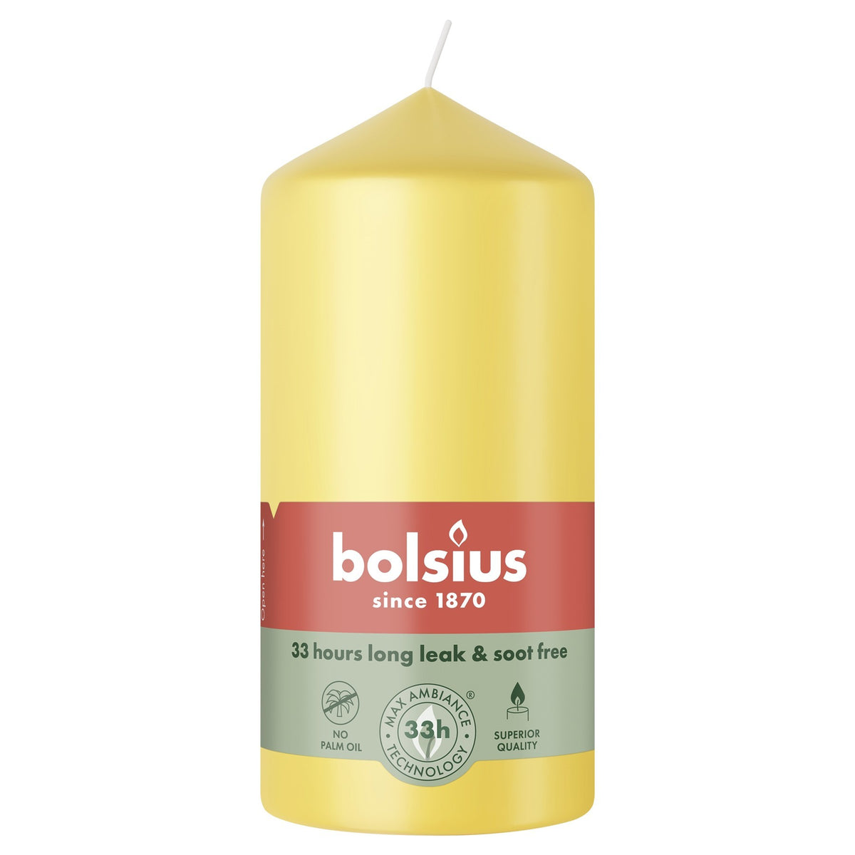 Discover the Sunny Yellow Pillar Candle (120mm) at Bristow Direct