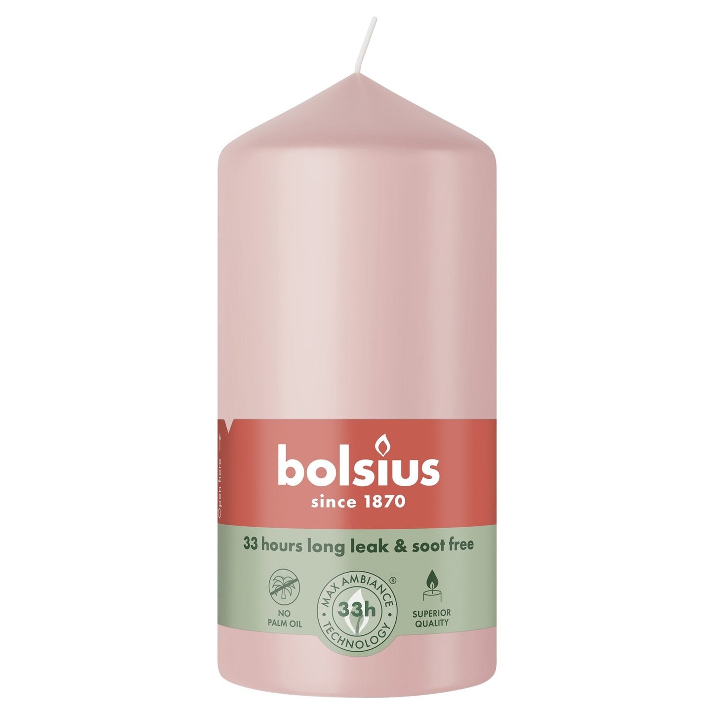 Discover the Bolsius Misty Pink Essentials Pillar Candle (120mm) at Bristow Direct