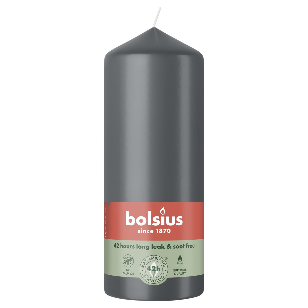 Discover the Bolsius Stormy Grey Essentials Pillar Candle (150mm) at Bristow Direct