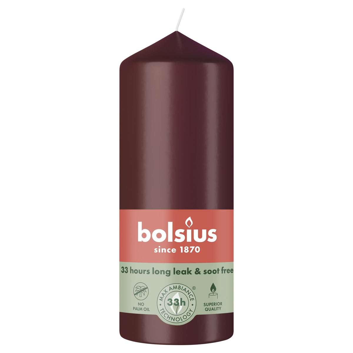 Discover the Bolsius Velvet Red Essentials Pillar Candle (150mm) at Bristow Direct