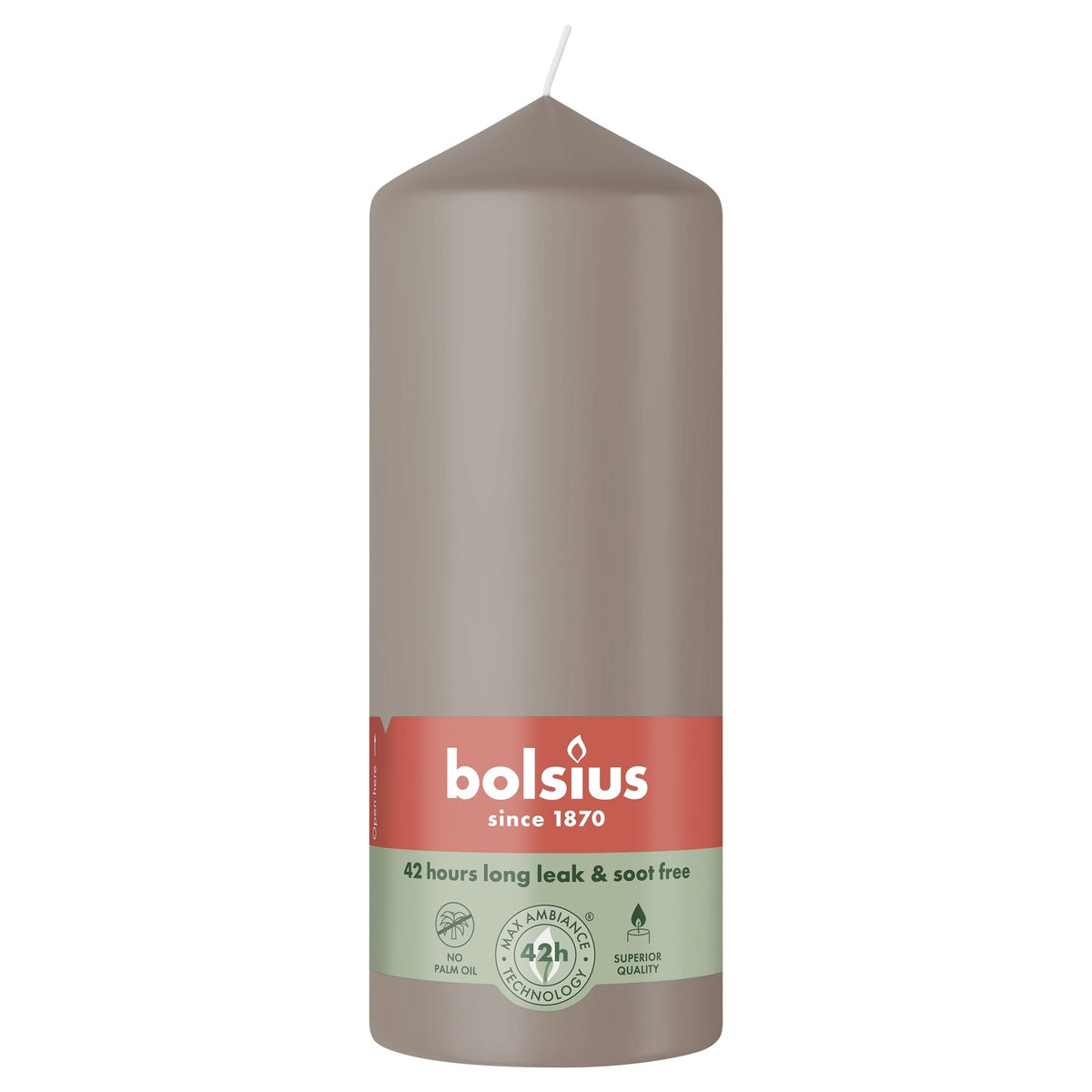 Discover the Bolsius Light Taupe Essentials Pillar Candle (150mm) at Bristow Direct