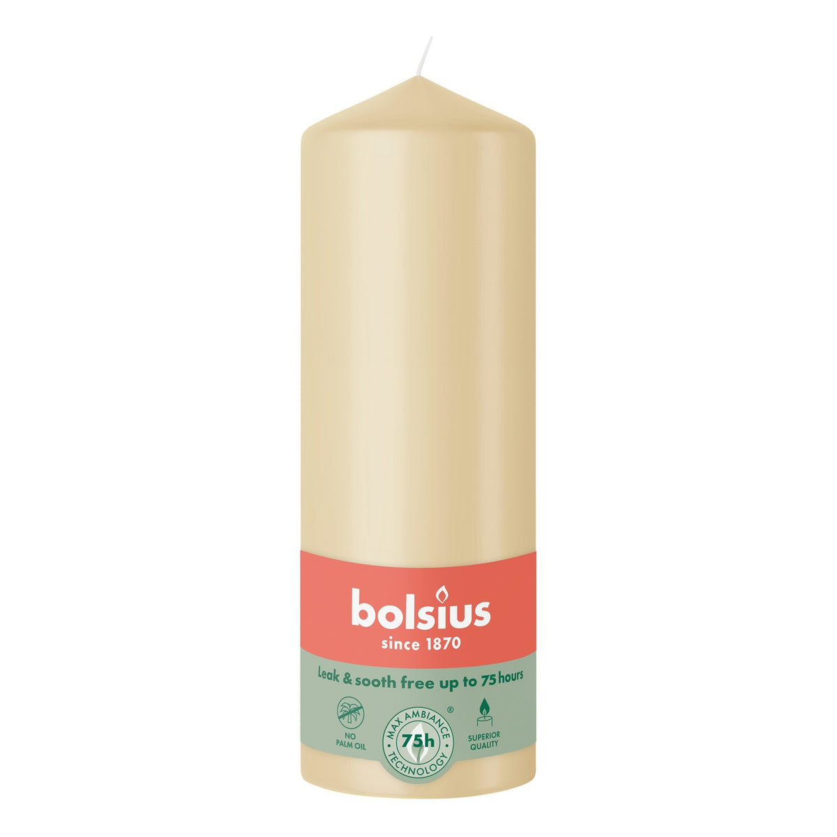 Discover the Bolsius Beige Essentials Pillar Candle (200mm) at Bristow Direct
