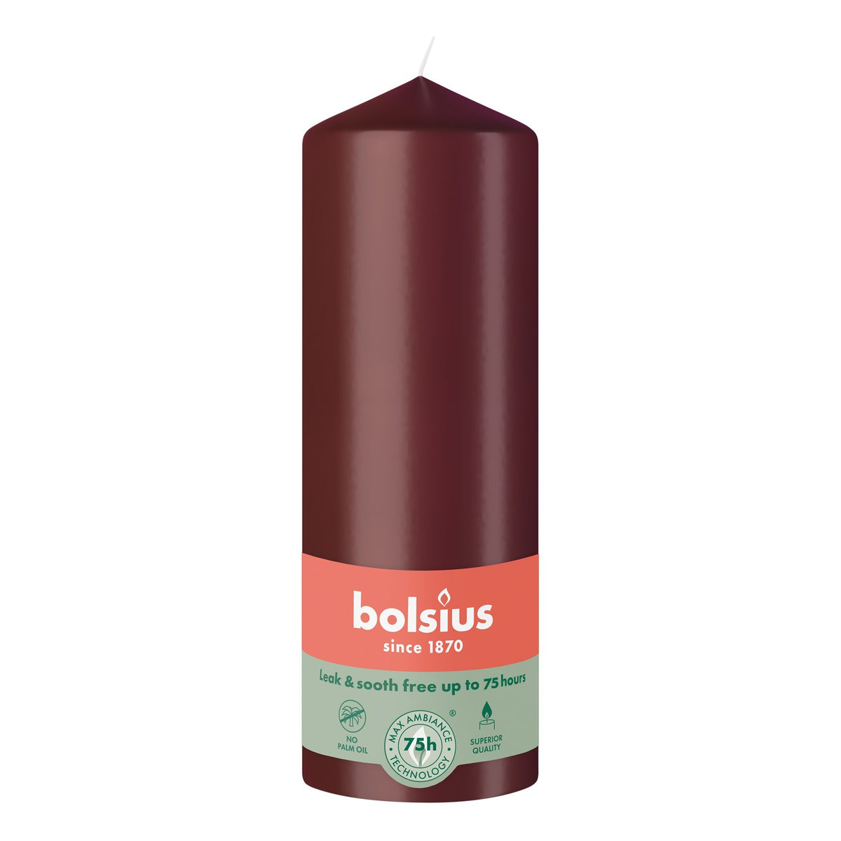 Discover the Bolsius Velvet Red Essentials Pillar Candle (200mm) at Bristow Direct