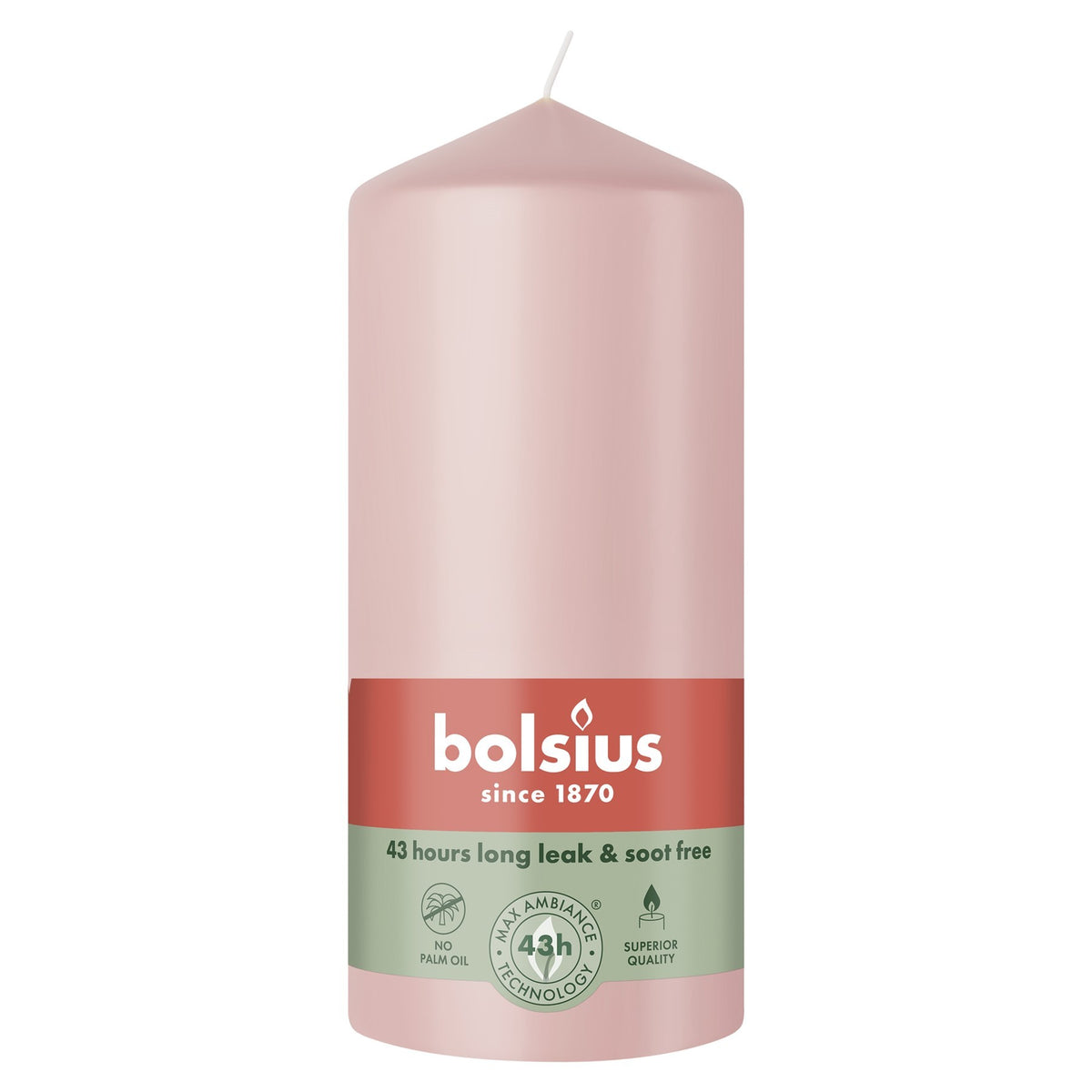 Discover the Bolsius Misty Pink Essentials Pillar Candle (130mm) at Bristow Direct