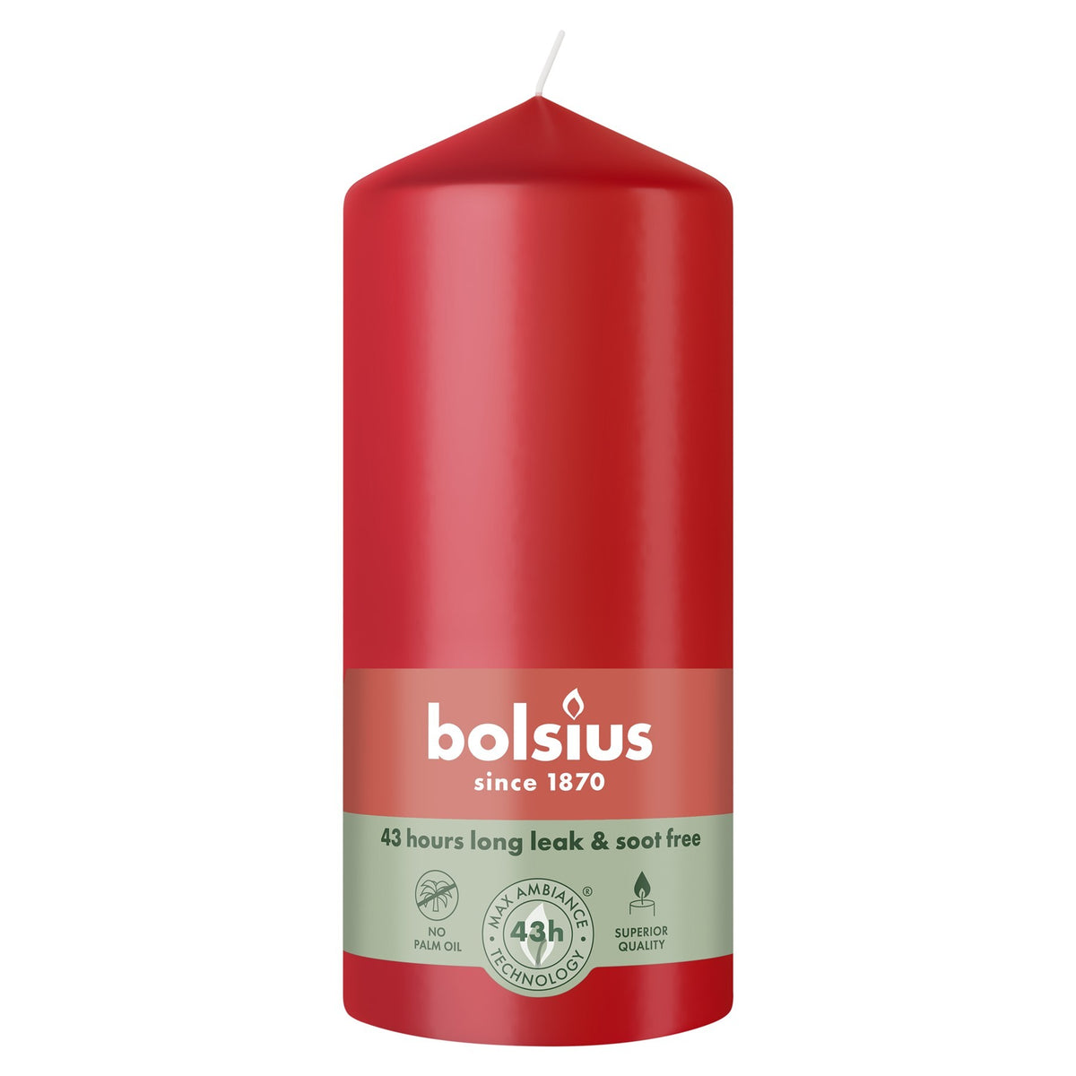 Discover the Bolsius Delicate Red Essentials Pillar Candle (130mm) at Bristow Direct