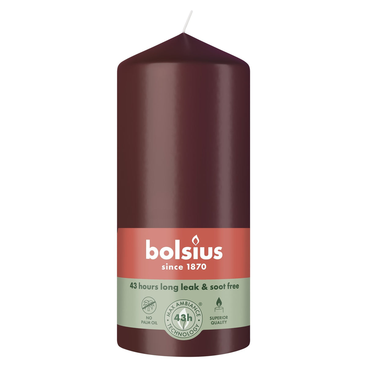 Discover the Bolsius Velvet Red Essentials Pillar Candle (130mm) at Bristow Direct