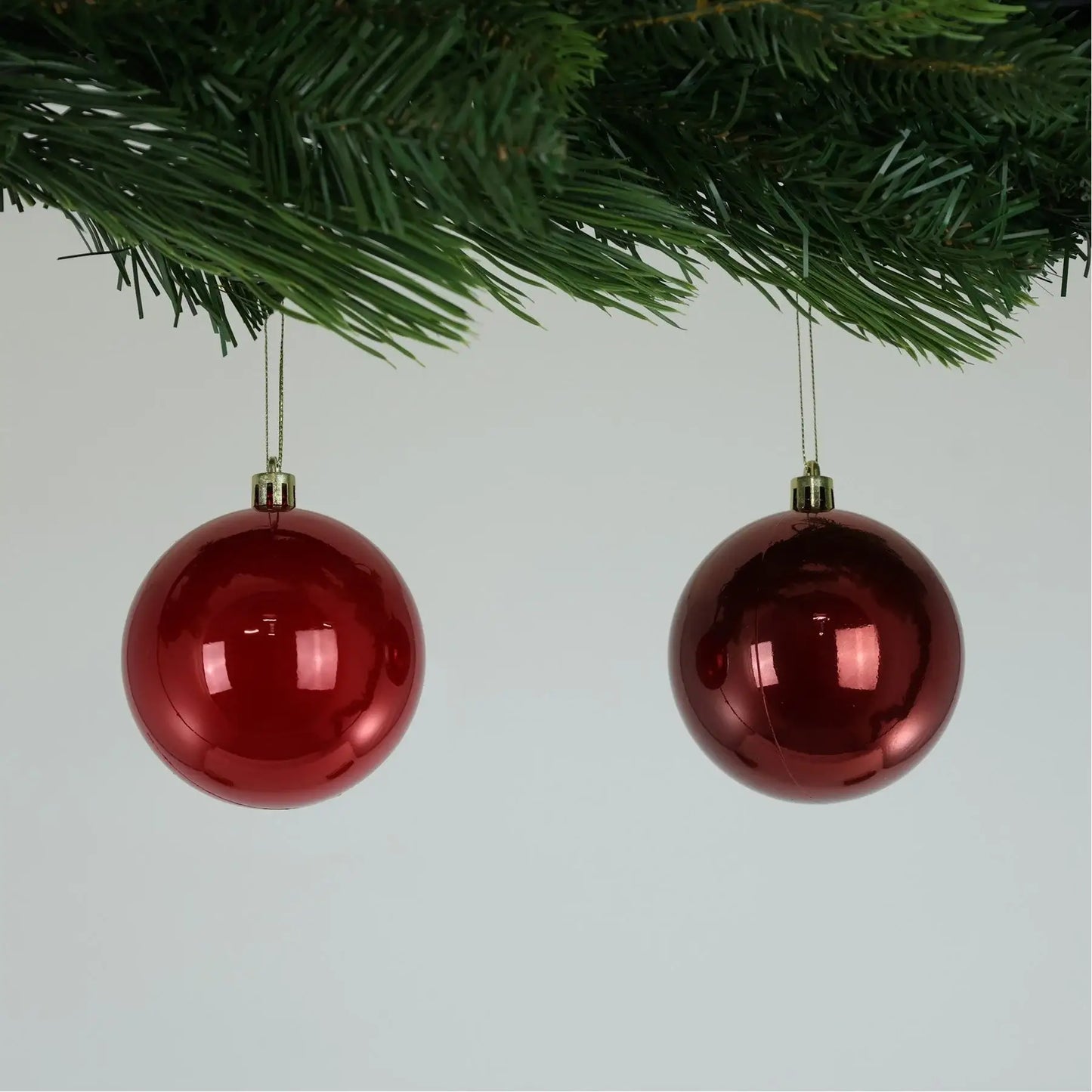 8cm Pearlised Red Baubles (Pack of 6)