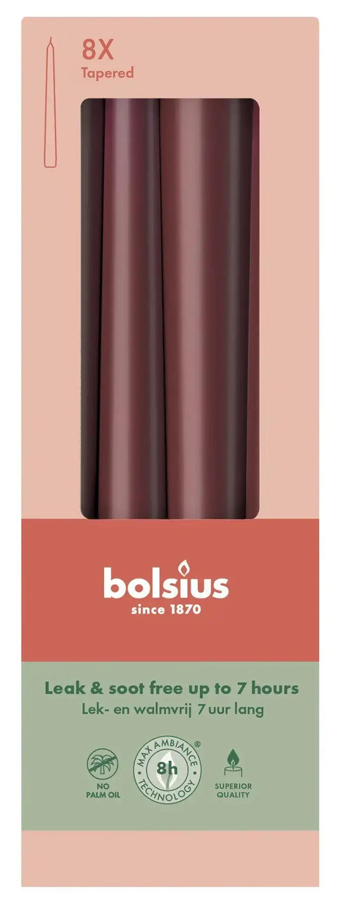 Velvet Red Bolsius Tapered Candles (245 x 24mm)