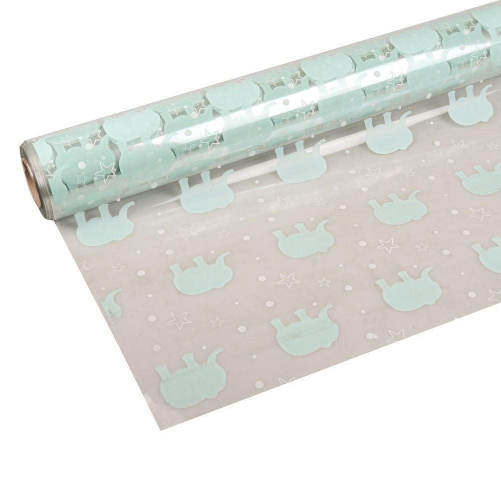Discover the Blue Cellophane Print with Baby Elephant (100mx80cm) at Bristow Direct