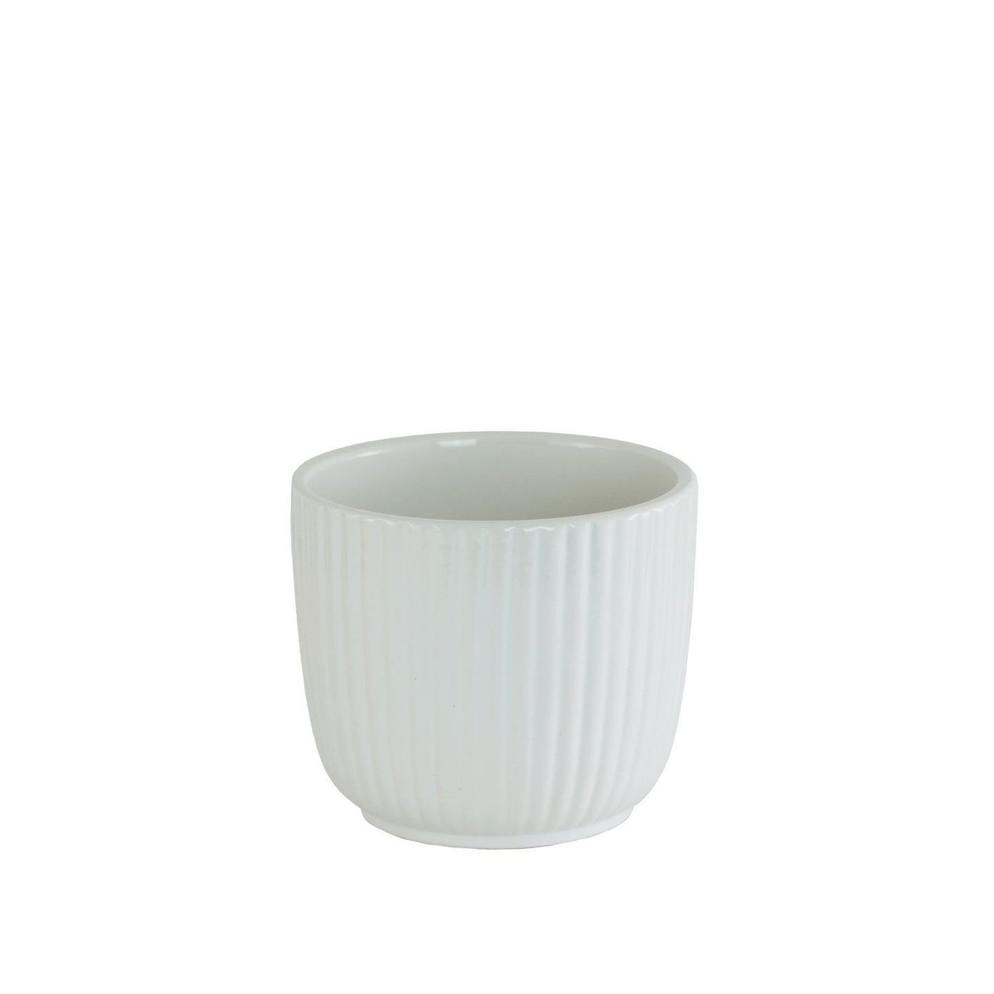 Discover the White Ribbed Ceramic Pot at Bristow Direct