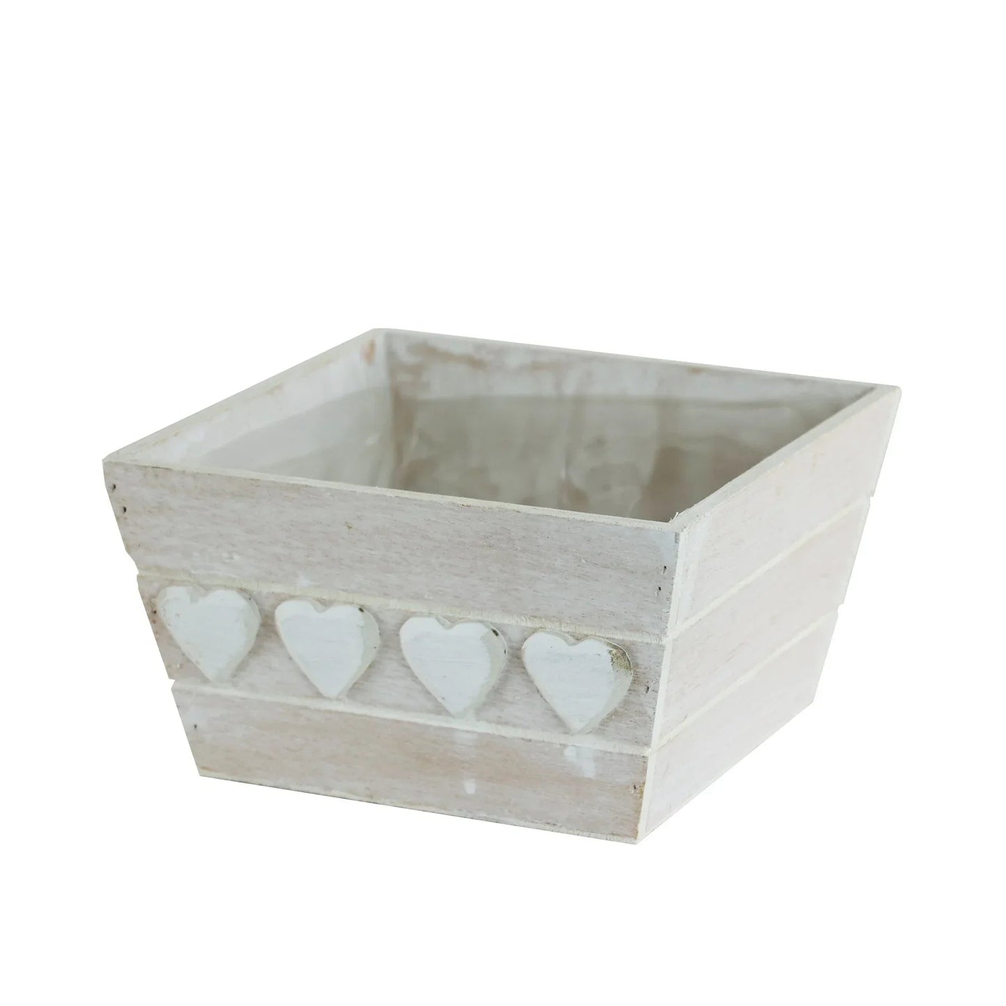 Discover the Wooden White Heart Planter at Bristow Direct
