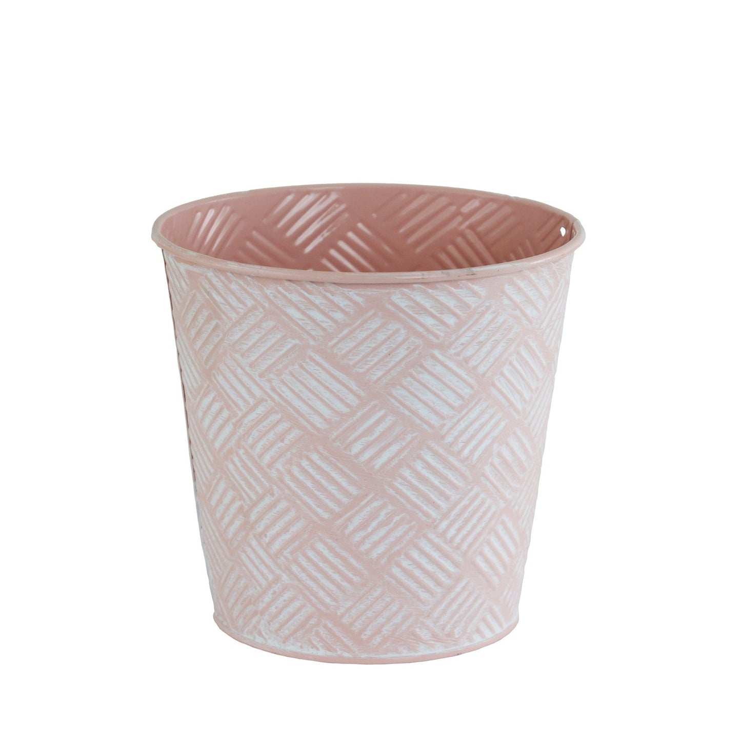White & Pink Checked Bucket