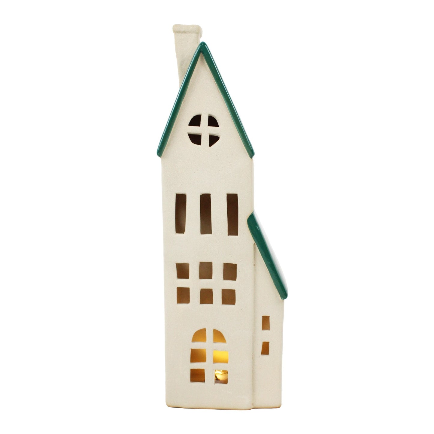 Discover the LED Tall Stoneware House Ornament (H29cm) at Bristow Direct