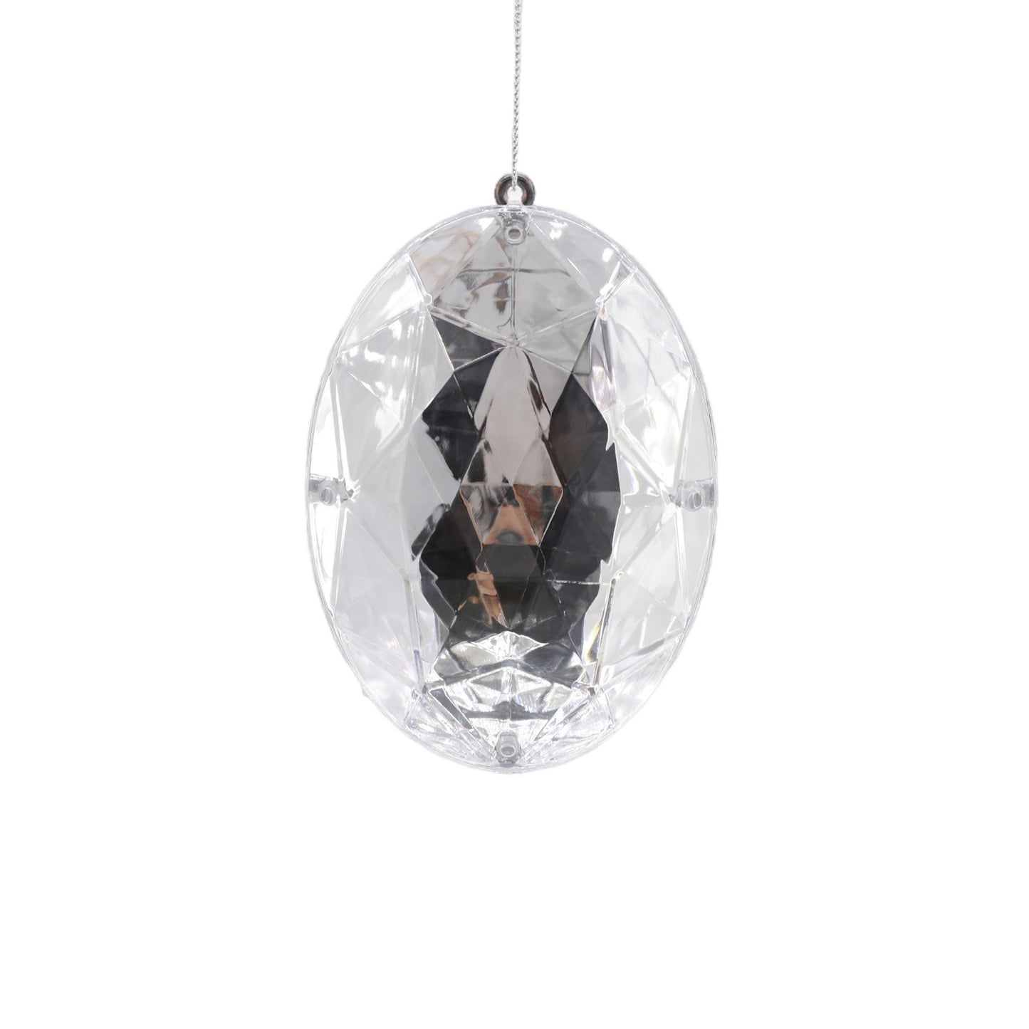 Discover the Silver Diamond Oval Hanging Ornament (13cm) at Bristow Direct