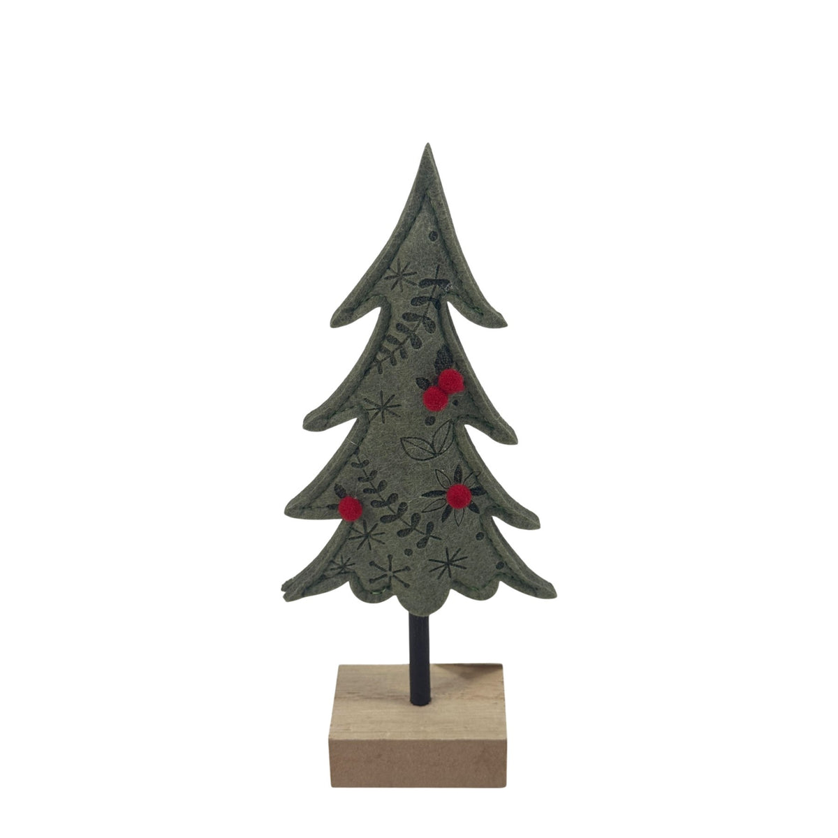 Discover the Green Felt Tree on Wooden Base (20cm) at Bristow Direct