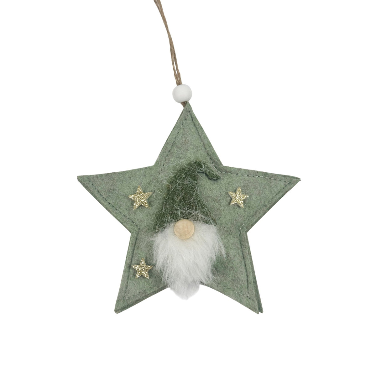 Discover the Felt Star Hanger with Gnome Face (11.5cm) at Bristow Direct