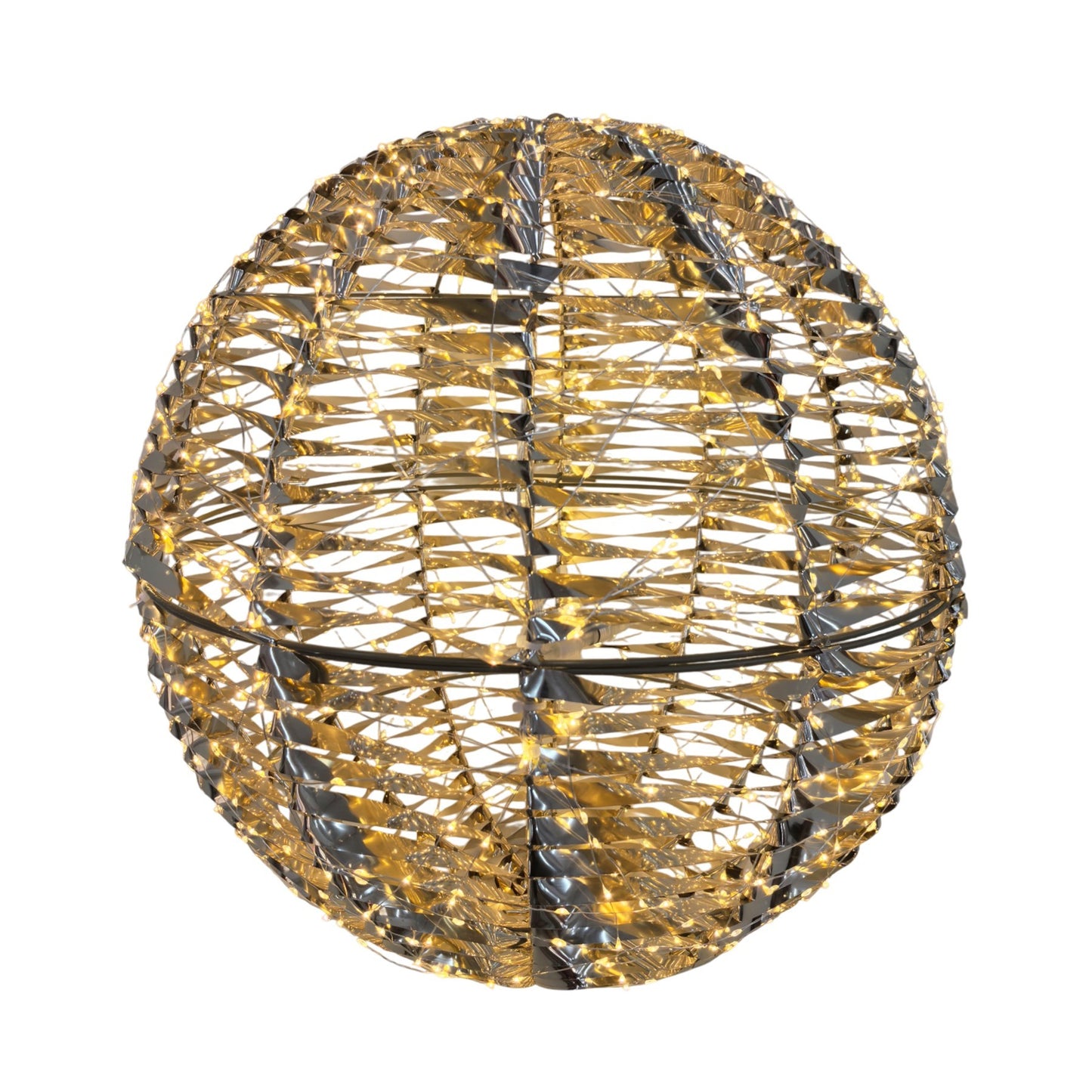 Discover the Shiny Gold Hanging Ball with Warm White LED Flashing Lights (50cm) at Bristow Direct