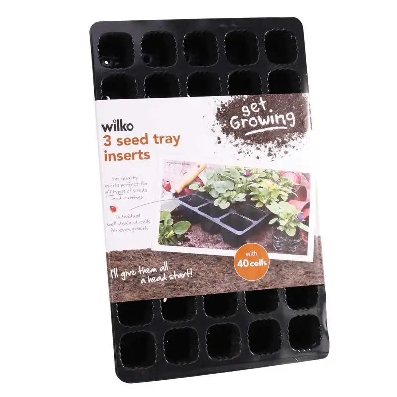 40 Cell Black Insert Seed Tray (x3)