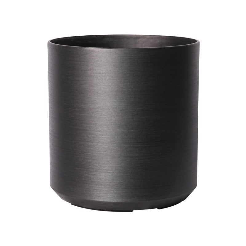 Dark Grey Metallic Look Cylinder Planter (21.5cm)