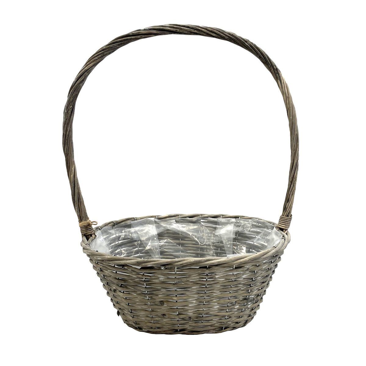 Discover the Grey Oval Basket with Handle (35cm) at Bristow Direct