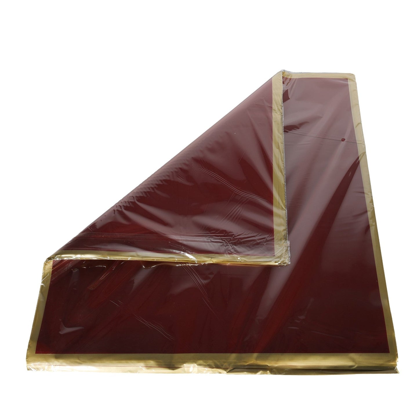 Korean Style Pre Cut Cello Wrap Sheets - Wine Red with Gold Border (100 Sheets)