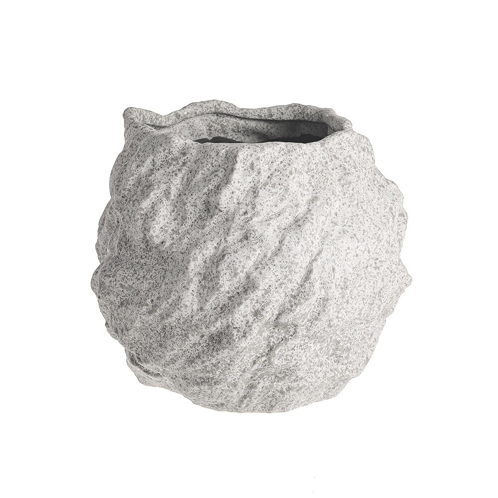 Discover the Rough Textured Grey Ceramic Rounded Pot (22cm) at Bristow Direct