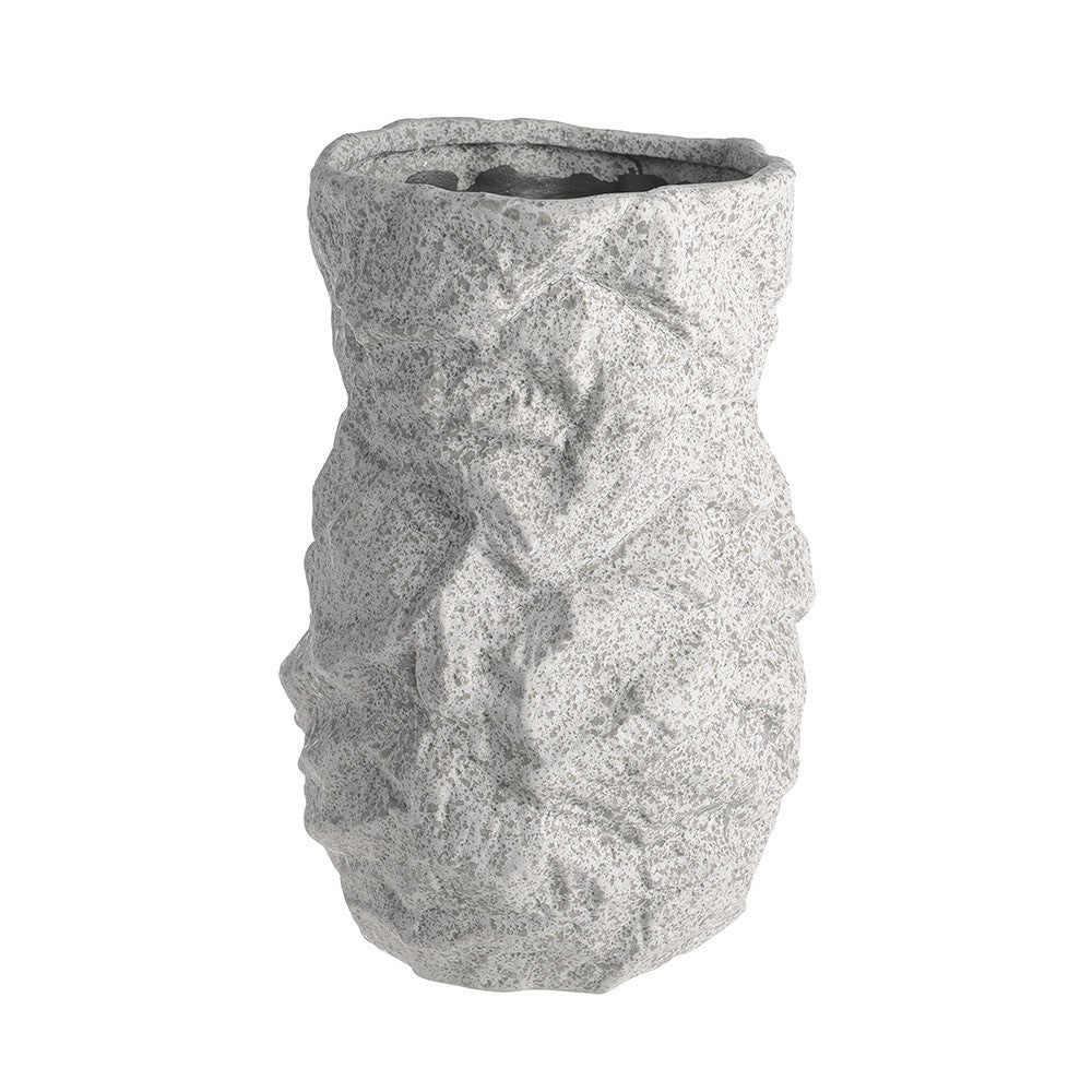Discover the Rough Textured Grey Ceramic Vase (16.3cm) at Bristow Direct