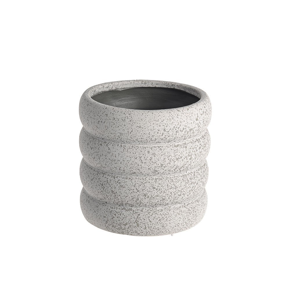 Discover the Light Grey Contoured Cylinder Ceramic Vase (13.5cm) at Bristow Direct