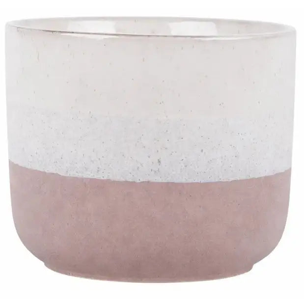 Hortus Pink and White Bordeaux Stoneware Pot (10cm H x 10cm Dia)