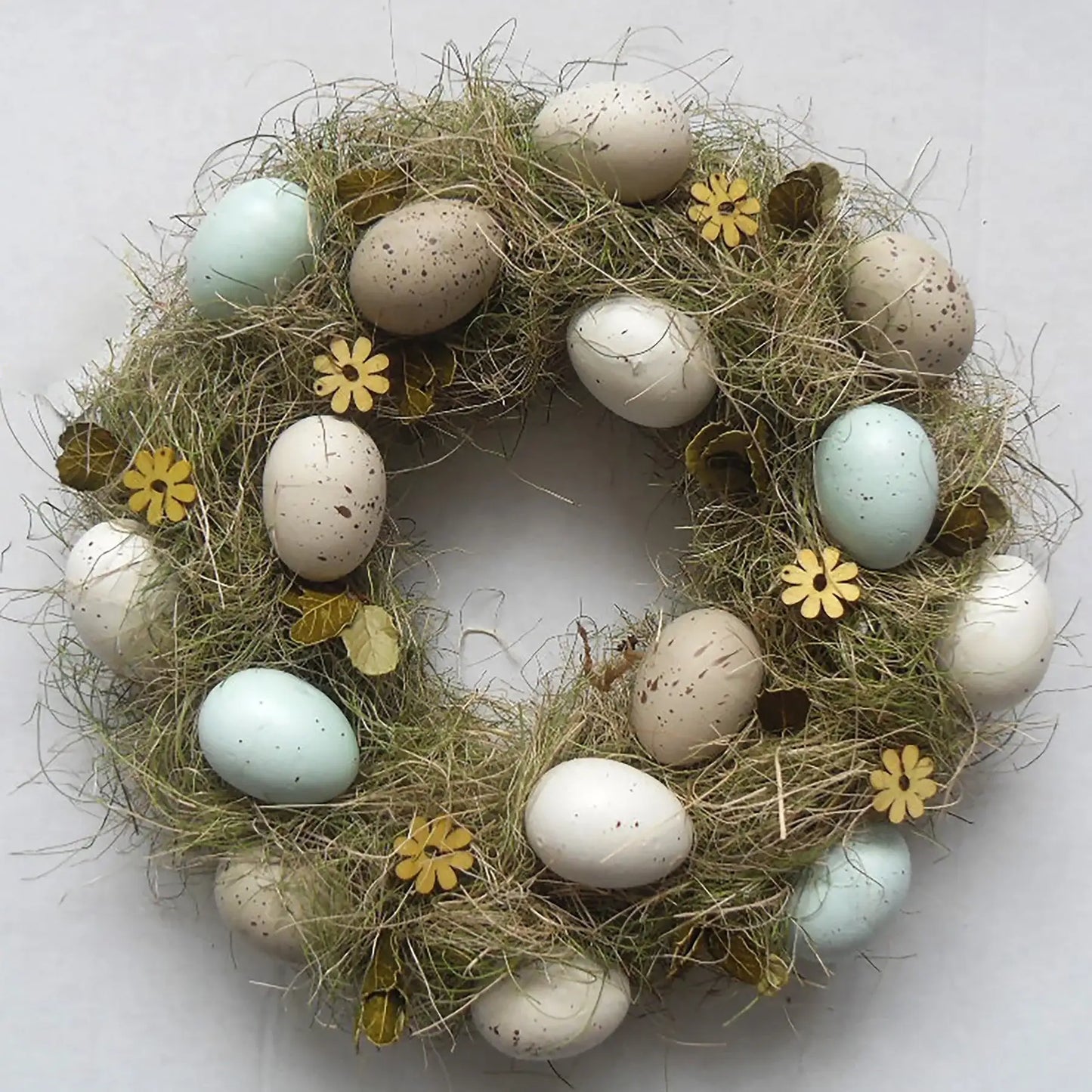 Easter Egg Wreath with Flowers (32cm)