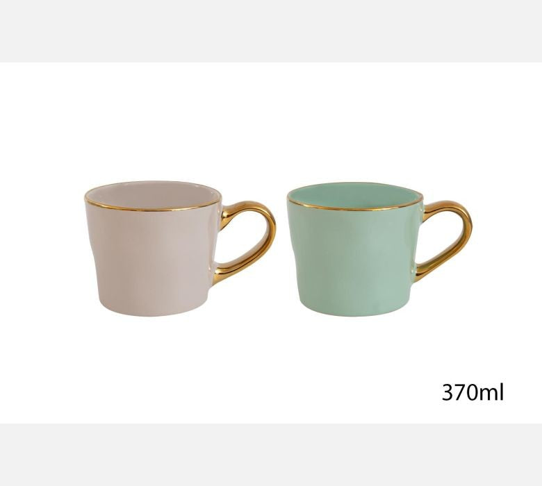 Discover the Colour Glaze Gold Handle Mug (Assorted Designs) at Bristow Direct