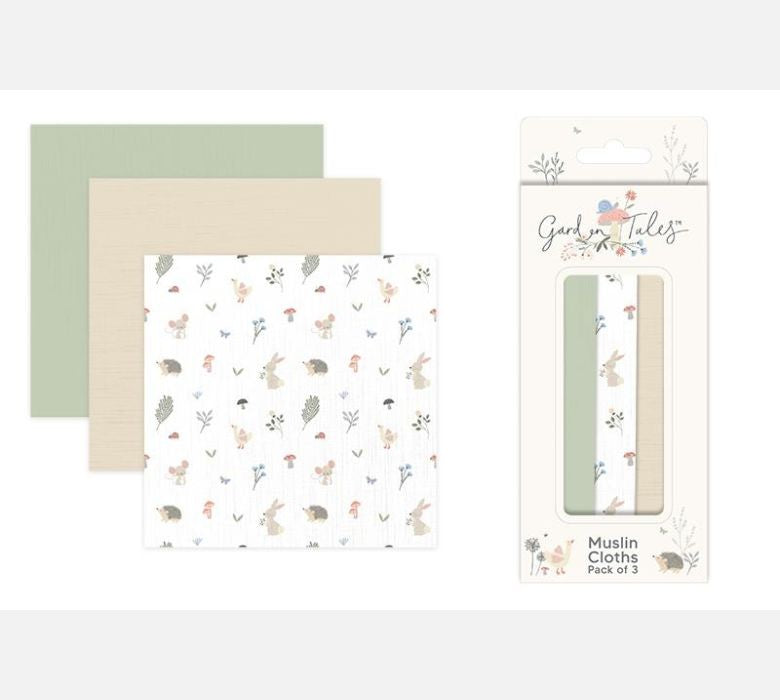 Discover the Garden Tales Muslin Cloths (Pack of 3) at Bristow Direct