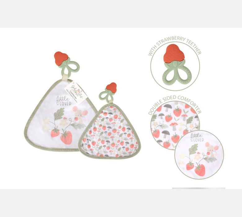 Discover the Hugs Kisses Strawberry Teether Comforter at Bristow Direct