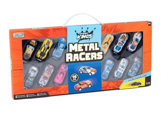 Discover the Metal Racing Cars (16 Pieces) at Bristow Direct
