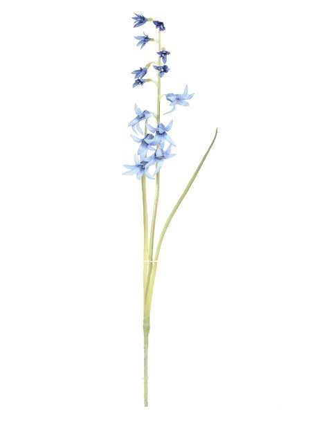 Blue Artificial Silk Flower Stem