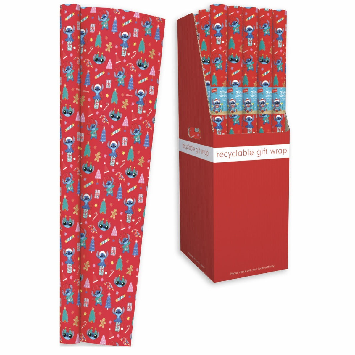 Discover the Christmas Wrapping Paper - Stitch (50m L) at Bristow Direct