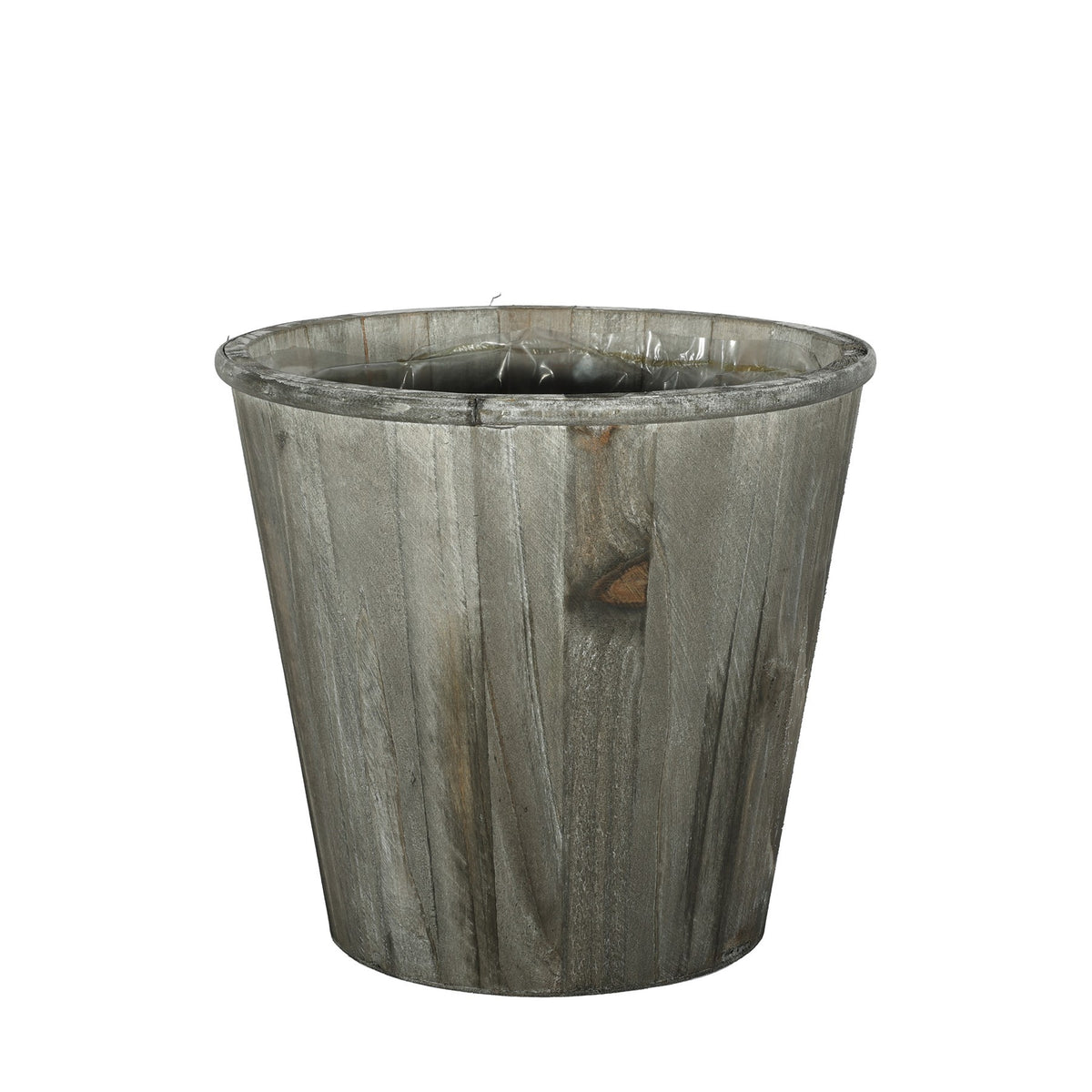 Discover the Grey Wooden Pail Pot (24cm H) at Bristow Direct