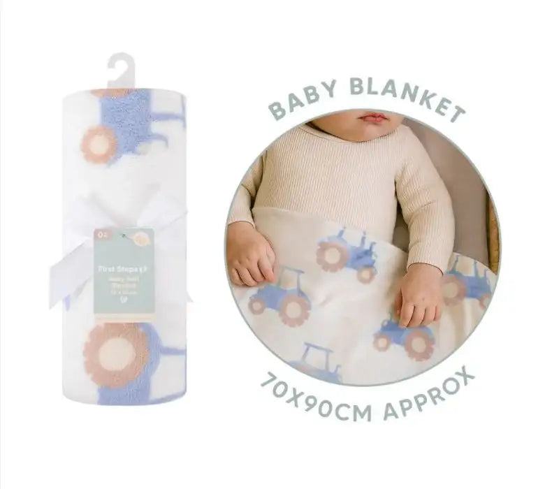 Farm Friends Tractor Baby Blanket