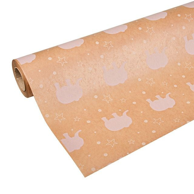 Pink Baby Elephant Kraft Paper