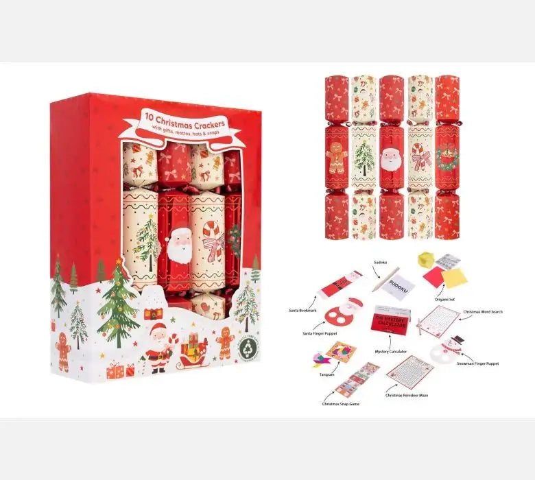 Cream and Red Family Gingerbread Crackers (12 Inches)