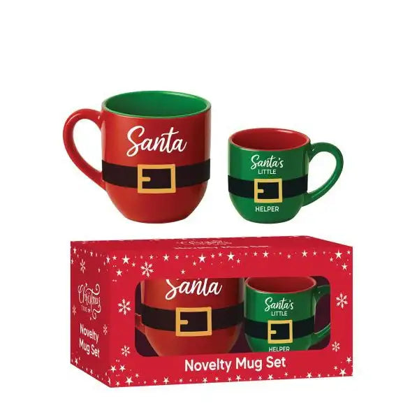 Santa and Santas Little Helper Mug Set