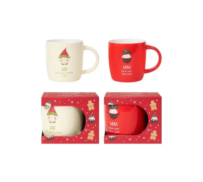 Christmas Elf and Pud Mugs (Assorted Designs)