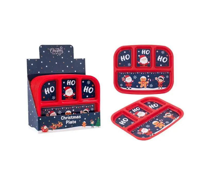Ho Ho Ho Kids Sectioned Christmas Plate