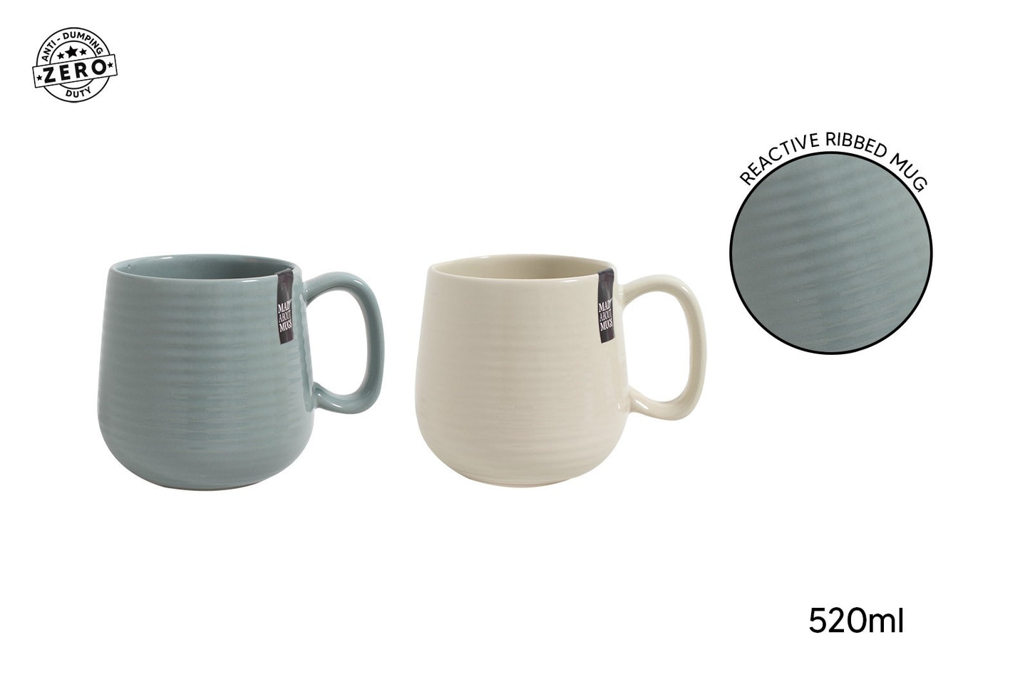 Reactive Ribbed Mug (520ml)