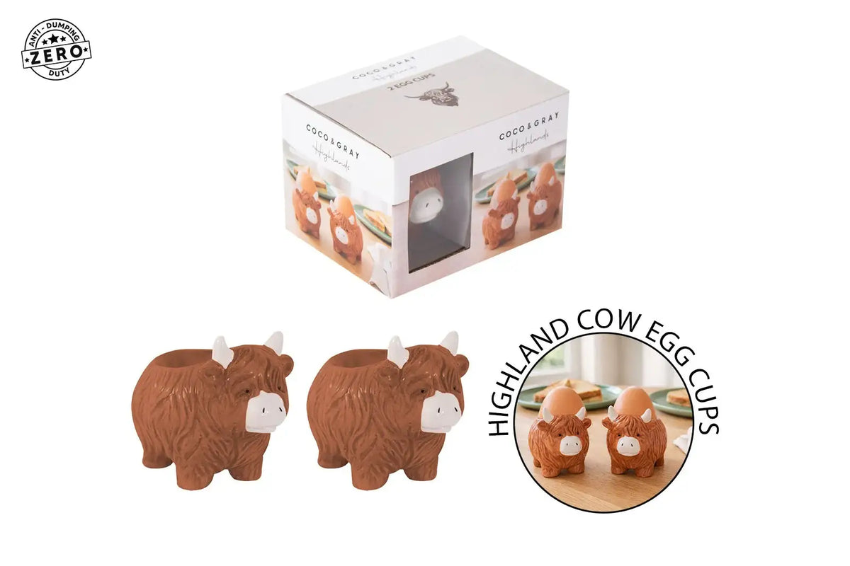 Highland Cow Egg Cups (Set of 2)
