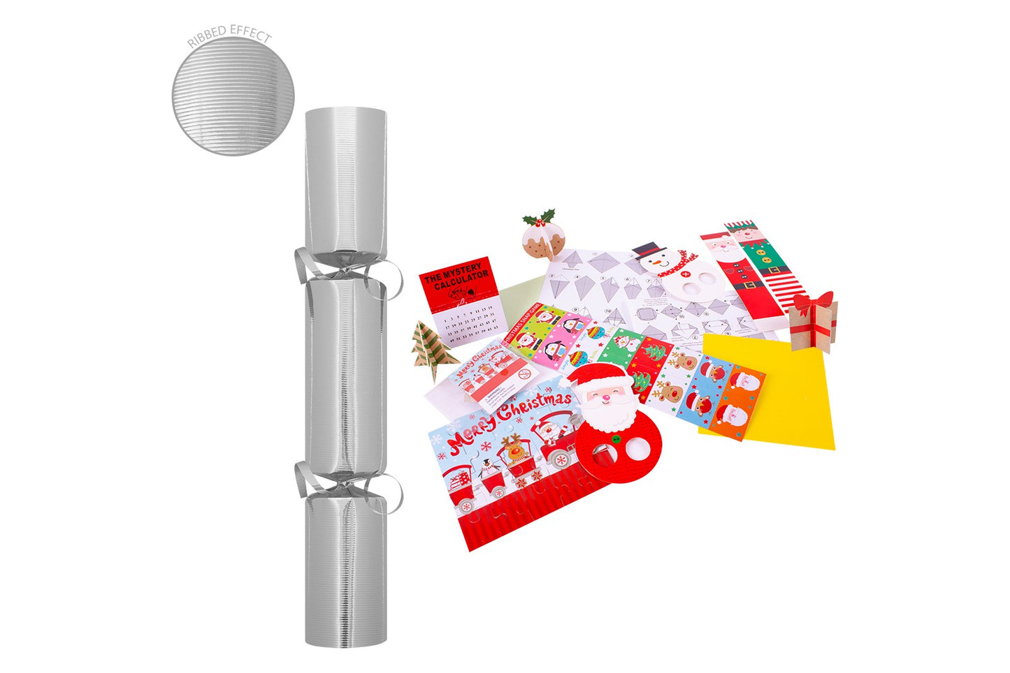 50 Silver Ribbed Crackers (11 Inch)
