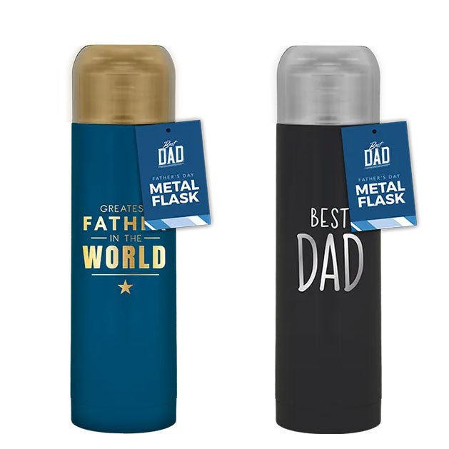Fathers Day Foil Metal Flask 500ml