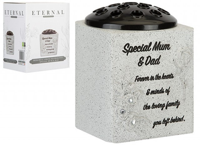 Discover the Memorial Grey Grave Flower Pot - Special Mum Dad at Bristow Direct