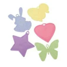 Assorted Shape Balloon Weights (50) in Pastel Colours